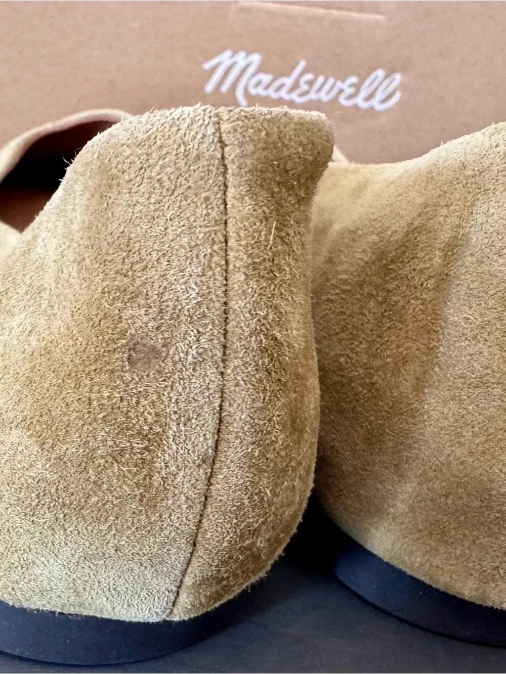 Madewell Olive Suede Square-Toe Ballet Flats size 7.5 New with box